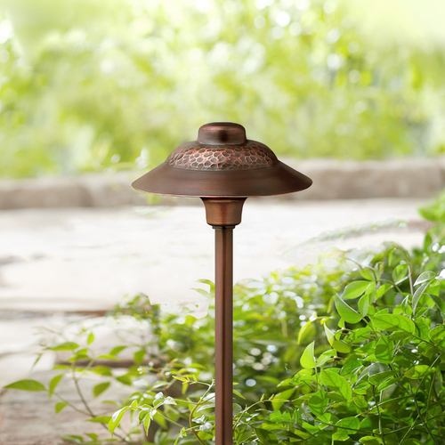 Path Essence 17-Inch Hammered Olde Copper LED Path Light by Hinkley Lighting