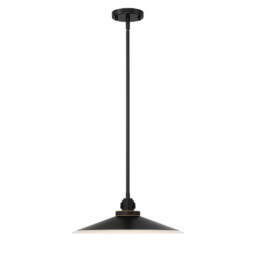 Deckard 16-Inch LED Outdoor Pendant in Black & Gold by Eurofase