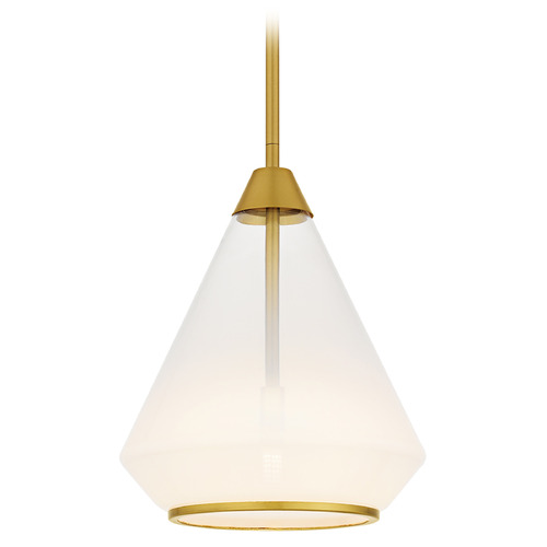 Quoizel Lighting Haze Brushed Gold Pendant Light with Conical Shade