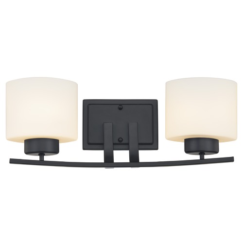 Design Classics Lighting Pearl 2-Light Vanity Light in Matte Black 1382-07