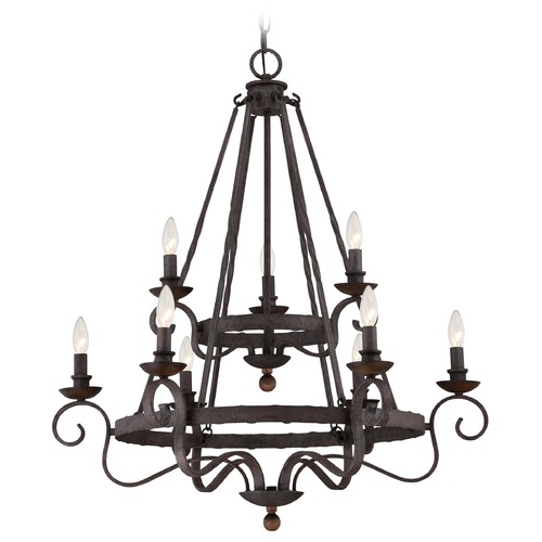 Noble Rustic Black Chandelier by Quoizel Lighting