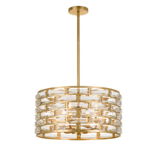 Crystorama Lighting Meridian 20-Inch Crystal Pendant in Gold by Crystorama Lighting MER-4866-GA