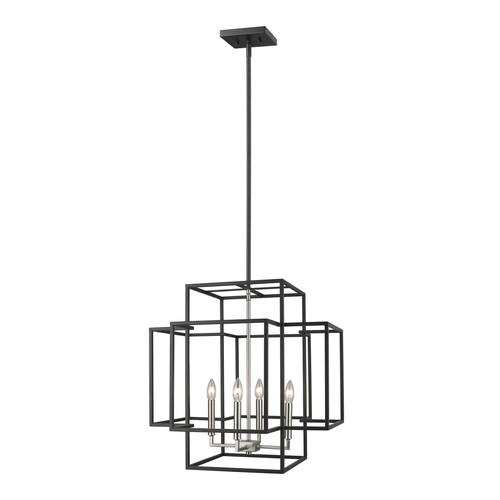 Z-Lite Titania Black & Brushed Nickel Pendant by Z-Lite 454-22BK-BN