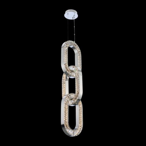 Catena Small LED Foyer Pendant in Polished Chrome by Allegri Crystal