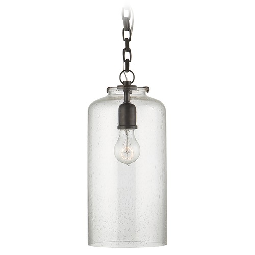 Visual Comfort Signature Collection Thomas OBrien Katie Cylinder Pendant in Bronze by Visual Comfort Signature TOB5226BZG3SG