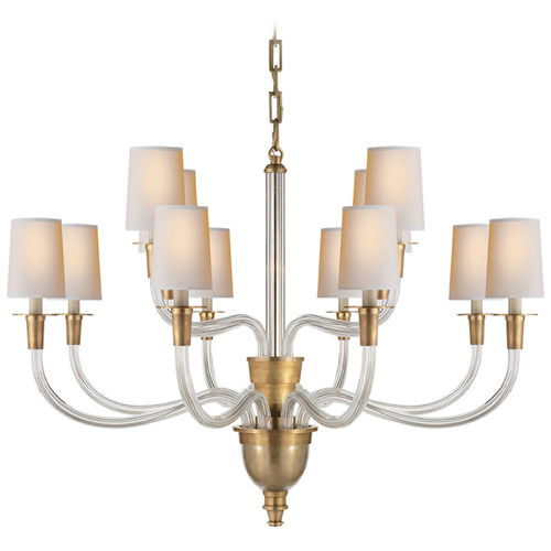 Visual Comfort Signature Collection Thomas OBrien Vivian Chandelier in Antique Brass by Visual Comfort Signature TOB5033HABNP