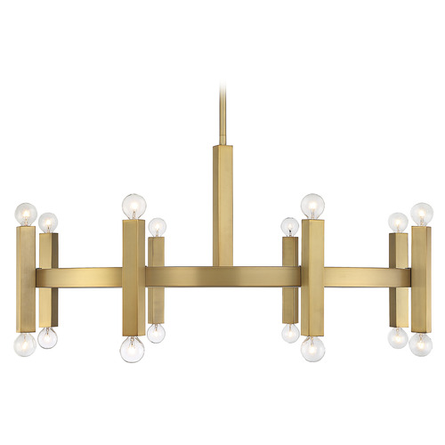 Meridian 40.5-Inch Chandelier in Natural Brass by Meridian M100103NB