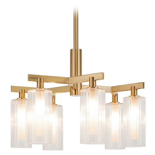Matteo Lighting Kristof Aged Gold Brass LED Chandelier