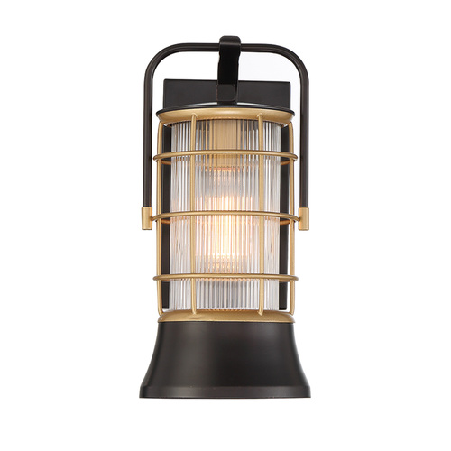 Rivamar 13-Inch Outdoor Wall Light in Gold & Black by Eurofase