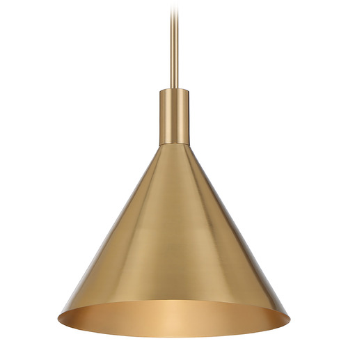 Savoy House Lighting Pharos Noble Brass Pendant Light with Conical Shade