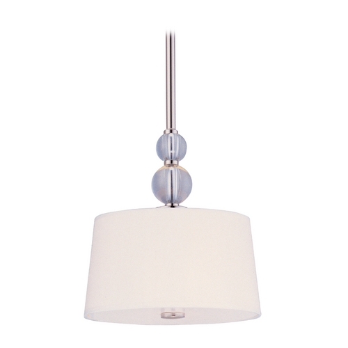 Maxim Lighting Maxim Lighting Rondo Polished Nickel Mini-Pendant Light with Drum Shade 92750WTPN