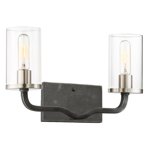 Sherwood Iron Black & Brushed Nickel Bathroom Light by Nuvo Lighting