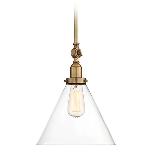 Drake Warm Brass Pendant by Savoy House