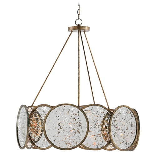 Oliveri Chandelier in Pyrite Bronze/Raj Mirror by Currey & Company