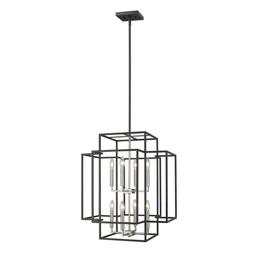 Z-Lite Titania Black & Brushed Nickel Pendant by Z-Lite 454-28BK-BN