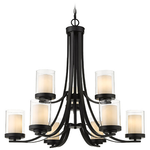 Z-Lite Willow Matte Black Chandelier by Z-Lite 426-9-MB