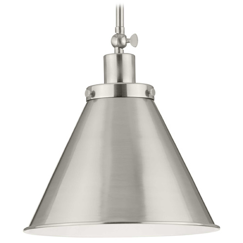 Progress Lighting Progress Lighting Hinton Brushed Nickel Pendant Light with Conical Shade P500325-009