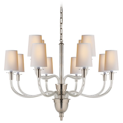 Visual Comfort Signature Collection Thomas OBrien Vivian Chandelier in Polished Nickel by Visual Comfort Signature TOB5033PNNP