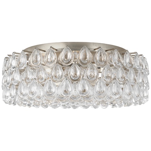 Aerin Liscia Large Flush Mount in Silver Leaf by Visual Comfort Signature