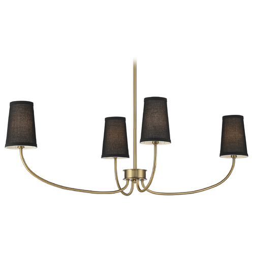 38-Inch Linear Chandelier in Natural Brass by Meridian