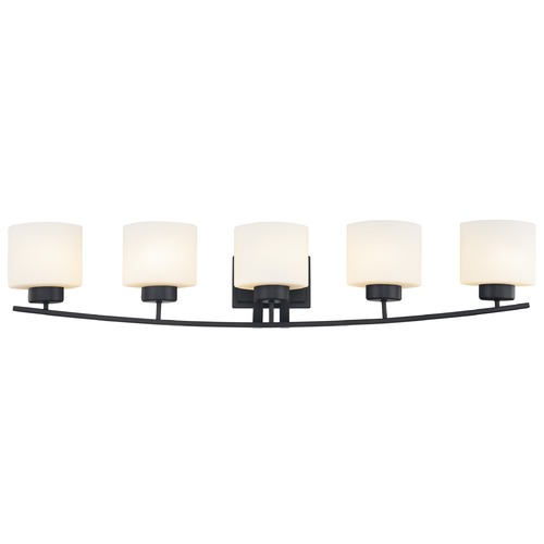 Design Classics Lighting Pearl 5-Light Vanity Light in Matte Black 1385-07