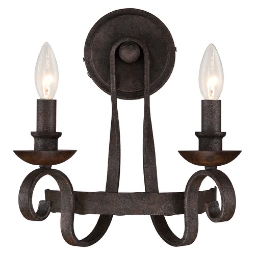 Quoizel Lighting Noble Rustic Black Sconce by Quoizel Lighting NBE8702RK