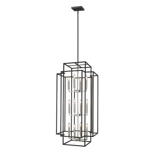 Z-Lite Titania Black & Brushed Nickel Pendant by Z-Lite 454-42BK-BN