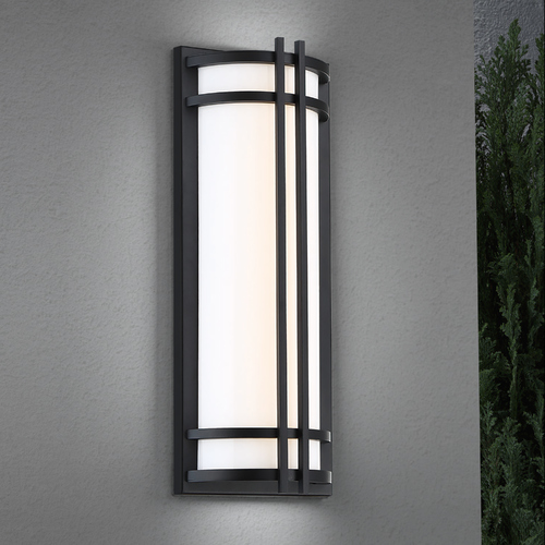 Modern Forms by WAC Lighting Skyscraper 18-Inch LED Outdoor Wall Light in Black by Modern Forms WS-W68618-BK
