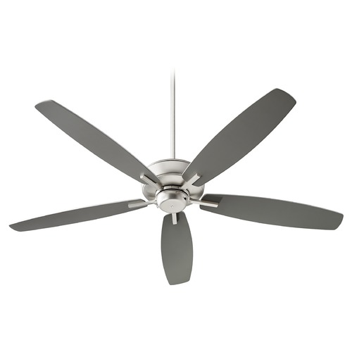 Breeze 60-Inch Satin Nickel Ceiling Fan Without Light by Quorum Lighting