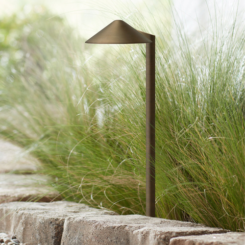 Hardy Island Round Side LED Path Light in Bronze by Hinkley Lighting
