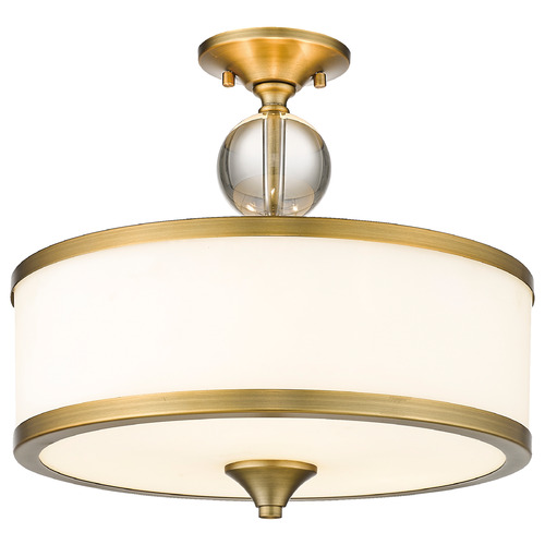 Cosmopolitan Heritage Brass Semi-Flush Mount by Z-Lite
