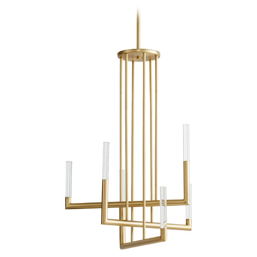 Oxygen Lustre 6-Light LED Chandelier in Aged Brass by Oxygen Lighting 3-24-40