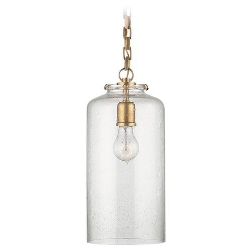 Thomas OBrien Katie Cylinder Pendant in Brass by Visual Comfort Signature