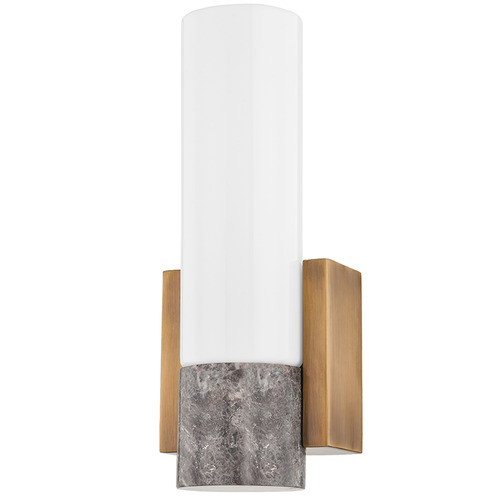 Troy Lighting Fremont Patina Brass & Grey Marble Sconce