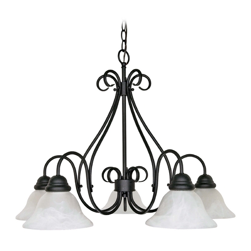 Chandelier in Textured Black by Nuvo Lighting