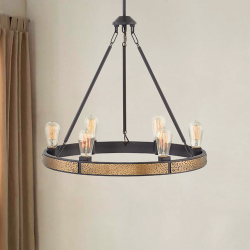 Hinkley Everett 6-Light in Bronze & Heritage Brass Chandelier by Hinkley Lighting 4395BZ