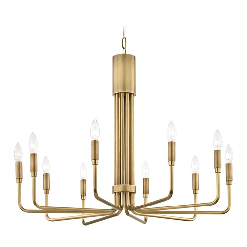 Brigitte Aged Brass Chandelier by Mitzi by Hudson Valley