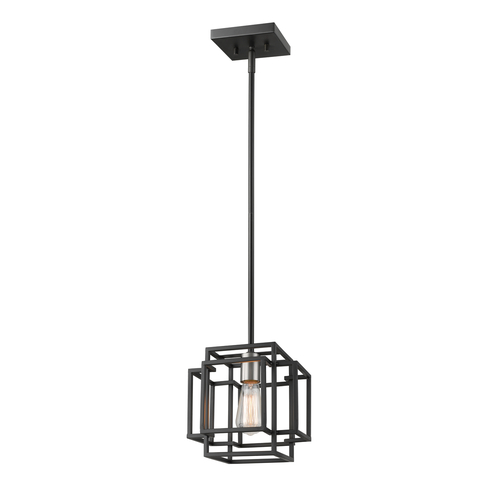 Z-Lite Titania Black & Brushed Nickel Mini Pendant by Z-Lite 454MP-BK-BN