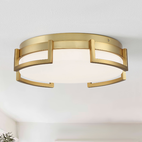 Bezel Set Honey Gold LED Flush Mount by George Kovacs