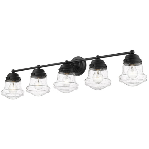 Z-Lite Vaughn Matte Black Bathroom Light by Z-Lite 736-5V-MB