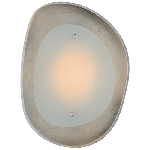 Visual Comfort Signature Collection Aerin Samos Small Sculpted Sconce in Silver Leaf by Visual Comfort Signature ARN2921BSLALB