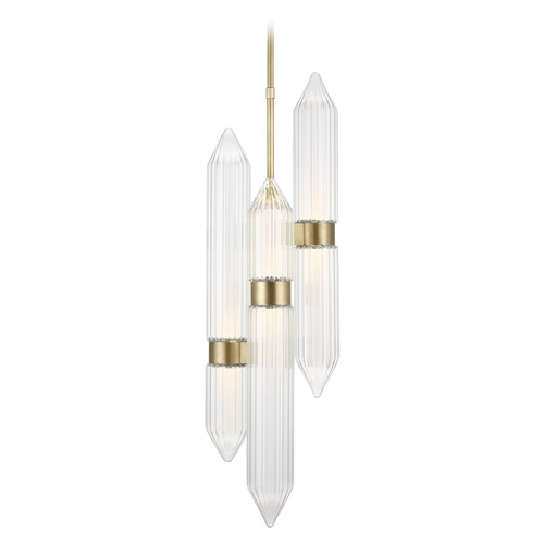 Langston Large 277V LED Pendant in Plated Brass by Visual Comfort Modern