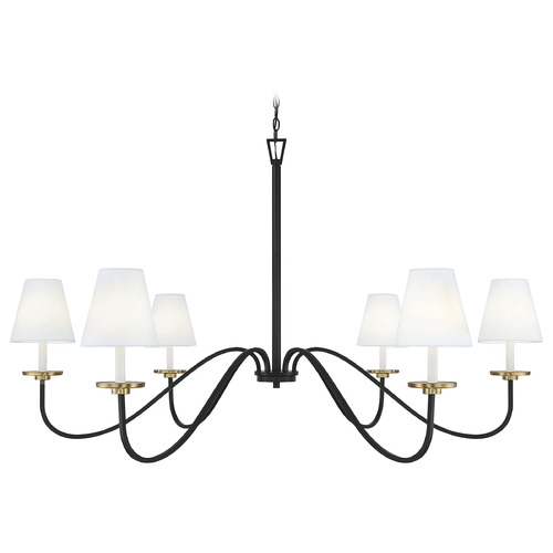 60-Inch Chandelier in Black & Natural Brass by Meridian