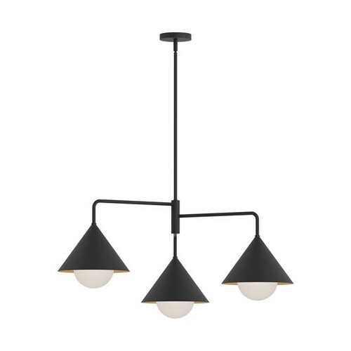Remy 3-Light Chandelier in Matte Black by Alora Lighting