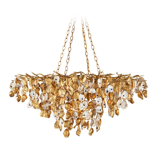 Currey and Company Lucullan Contemporary Gold Leaf & Gold & Natural LED Chandelier