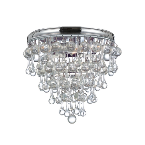 Calypso Crystal Semi-Flush Mount in Antique Silver by Crystorama Lighting