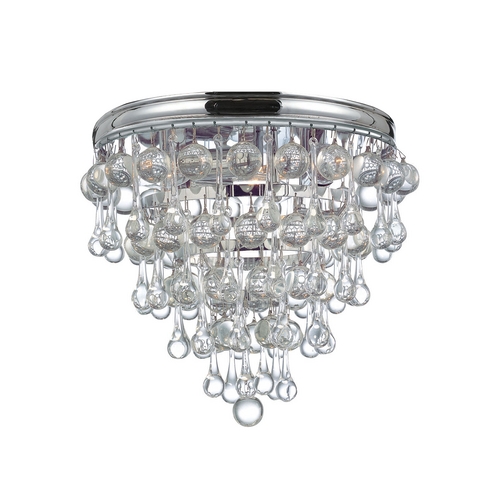 Crystorama Lighting Calypso Crystal Semi-Flush Mount in Antique Silver by Crystorama Lighting 135-CH