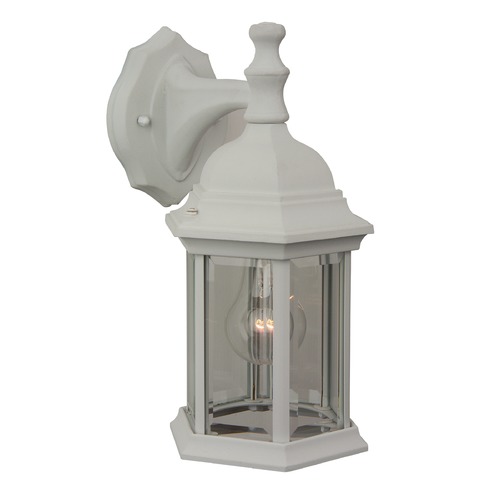 Hex Style Matte White Outdoor Wall Light by Craftmade Lighting