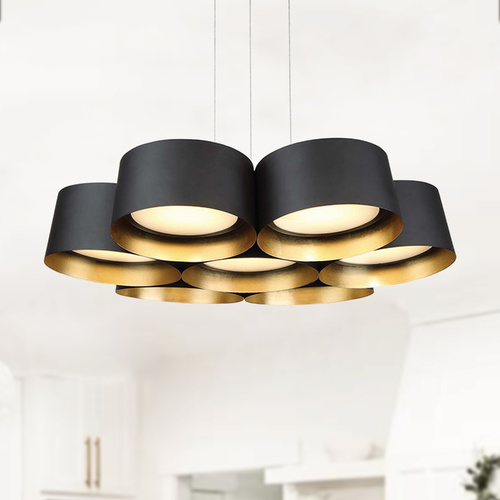 Marimba 24-Inch LED Chandelier in Gold Leaf & Dark Bronze by Modern Forms