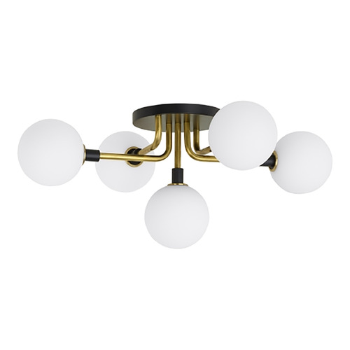 Viaggio Flush Mount in Brass & Opal by Visual Comfort Modern